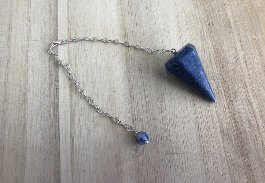 Péndulo Punta Cuarzo Azul